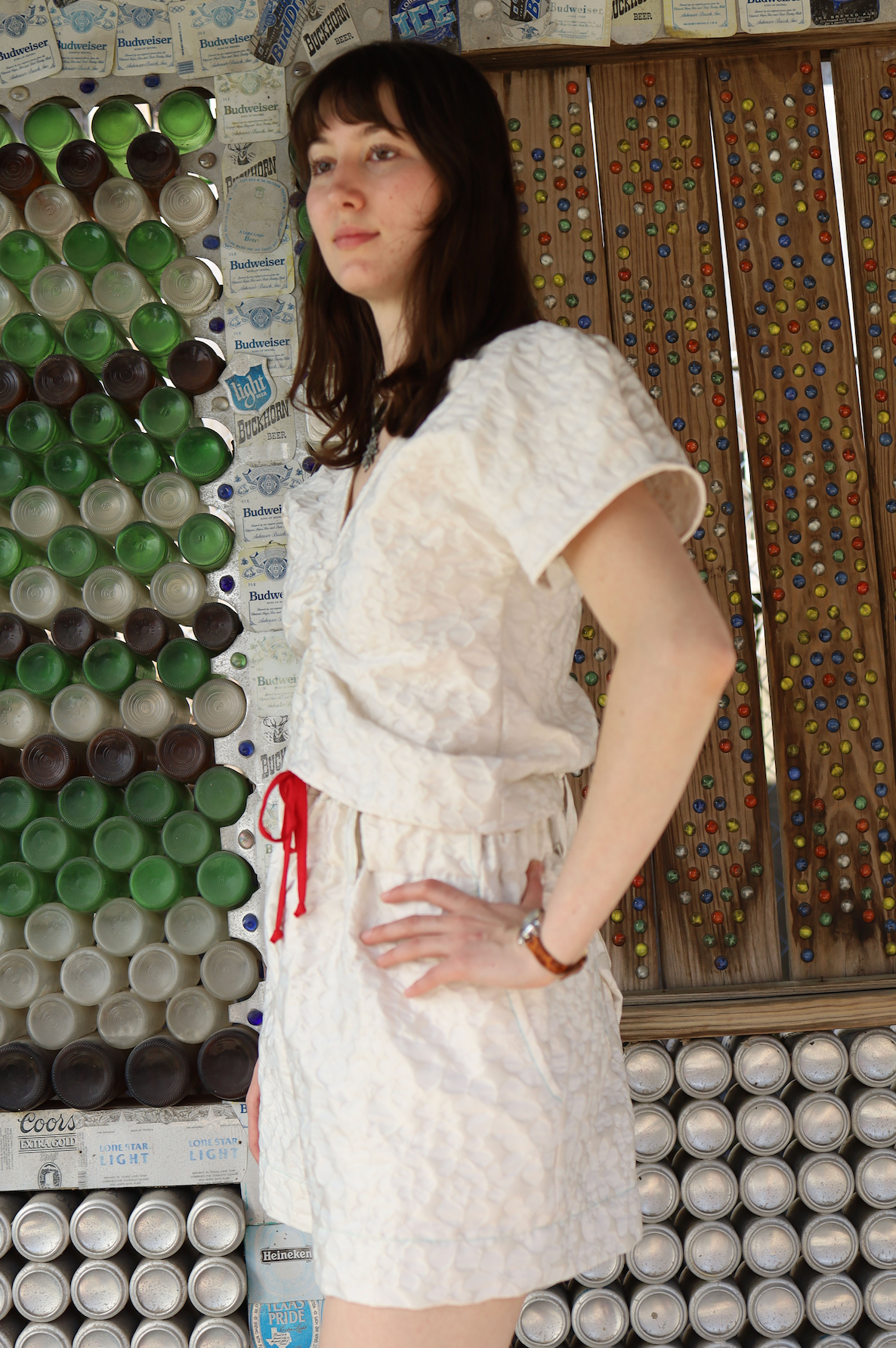 Adelaide Shorts in Ivory Jacquard Floral