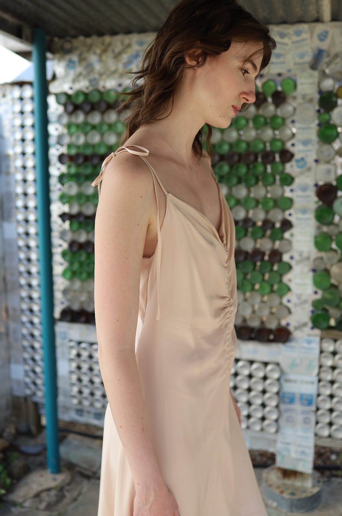 Romona Cami Dress in Champagne Silk Charmeuse