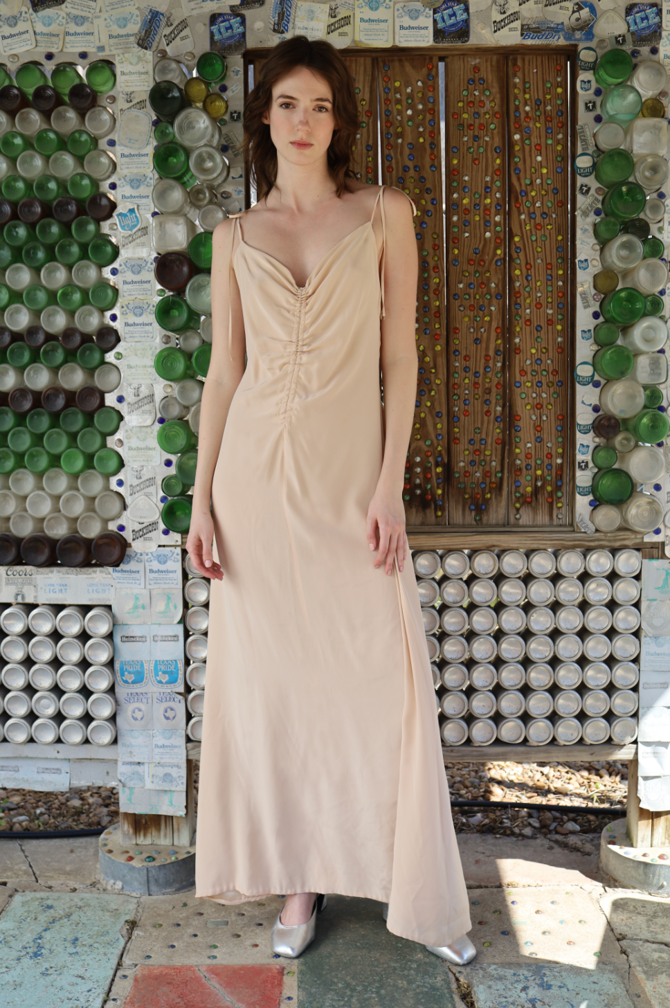 Romona Cami Dress in Champagne Silk Charmeuse