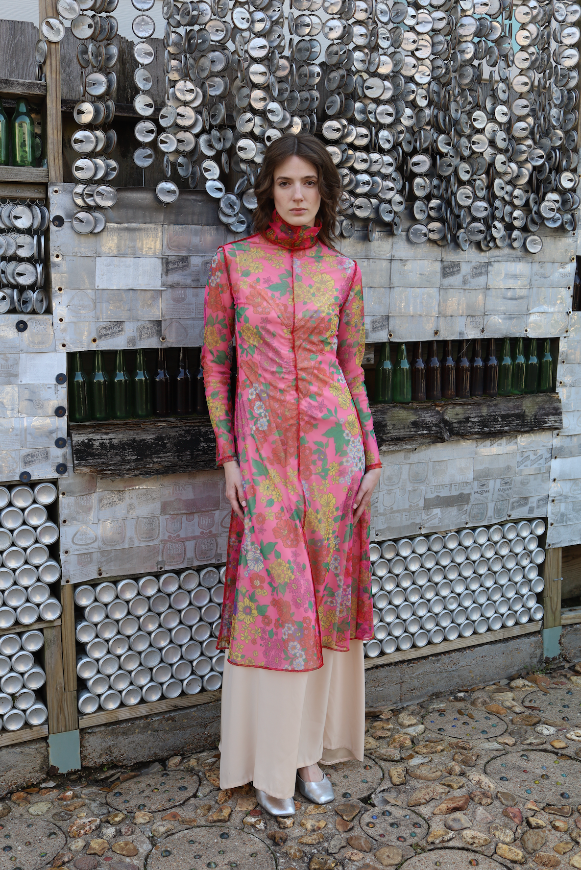 Lydia Dress in Sheer Floral