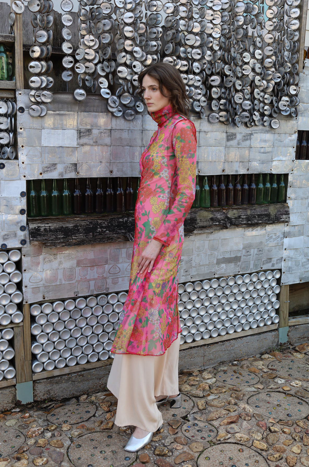 Lydia Dress in Sheer Floral