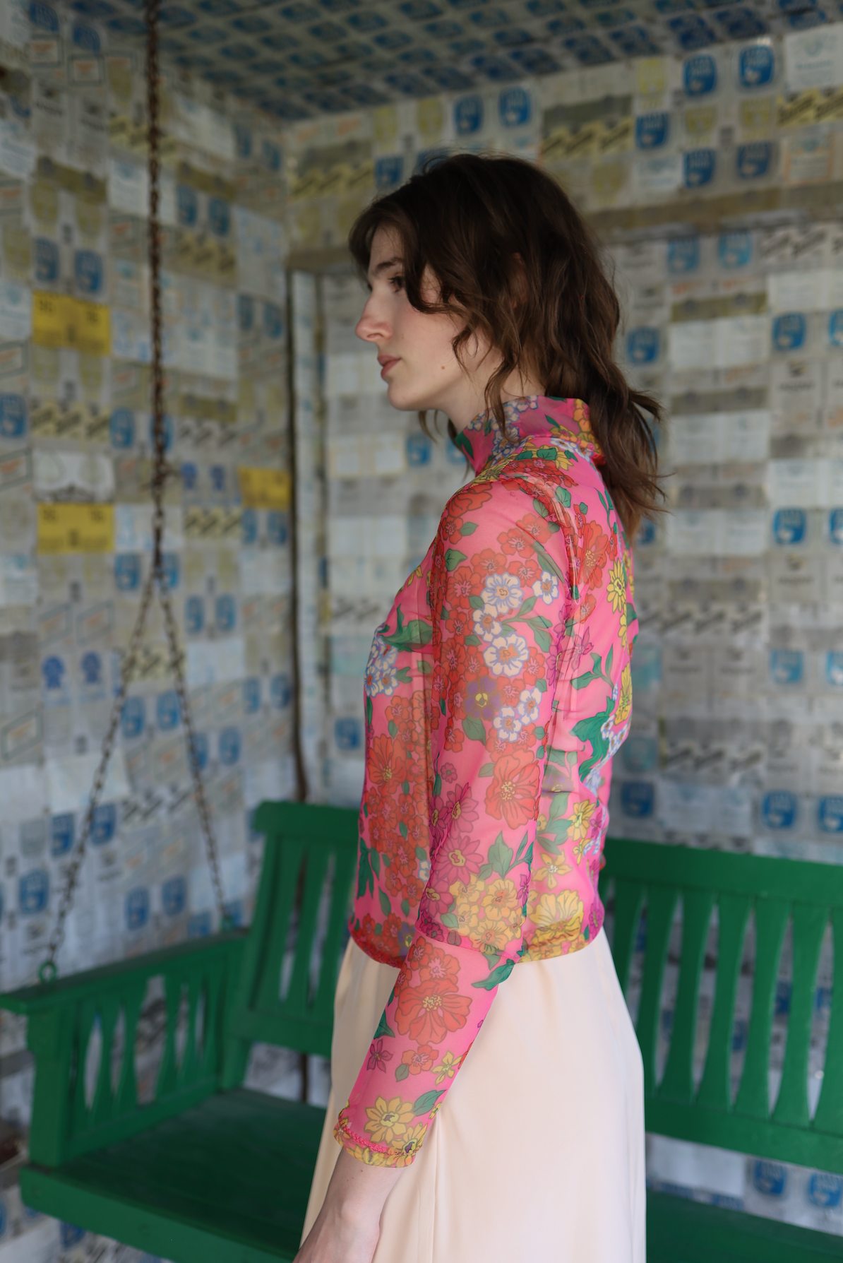 Lydia Top in Sheer Floral