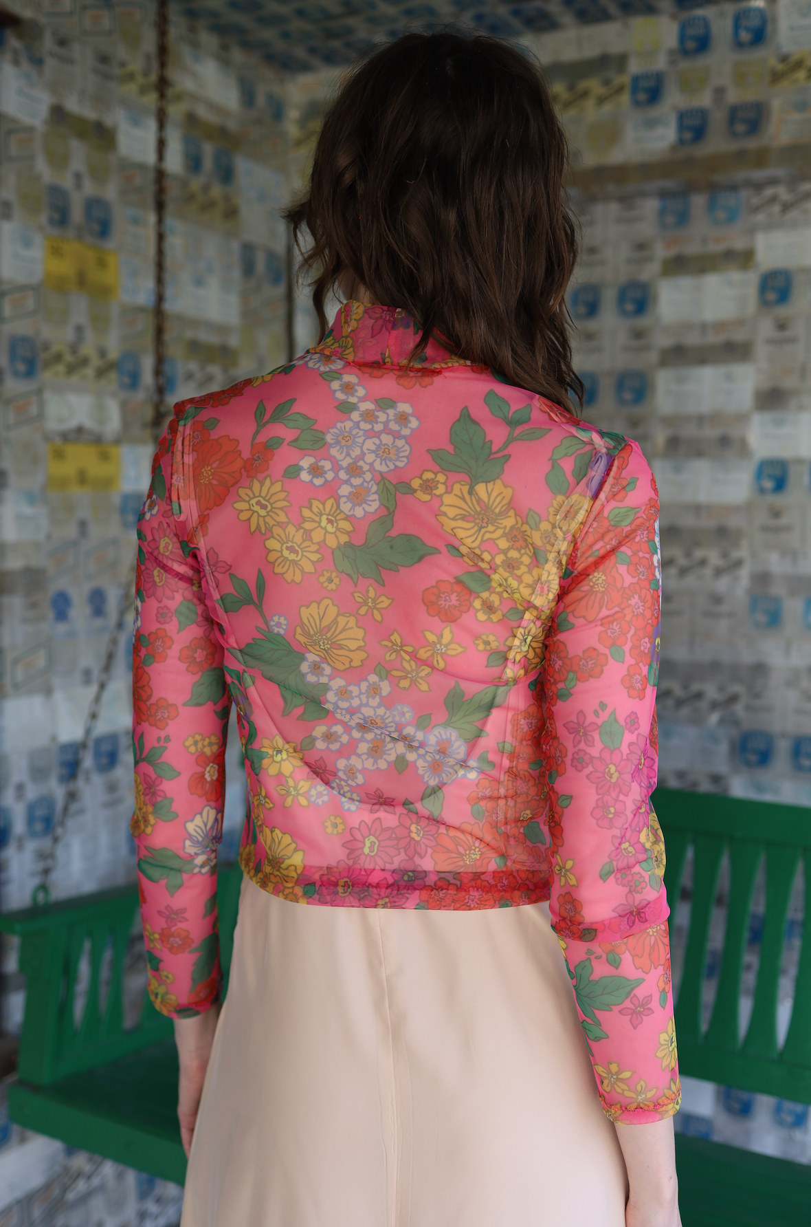 Lydia Top in Sheer Floral