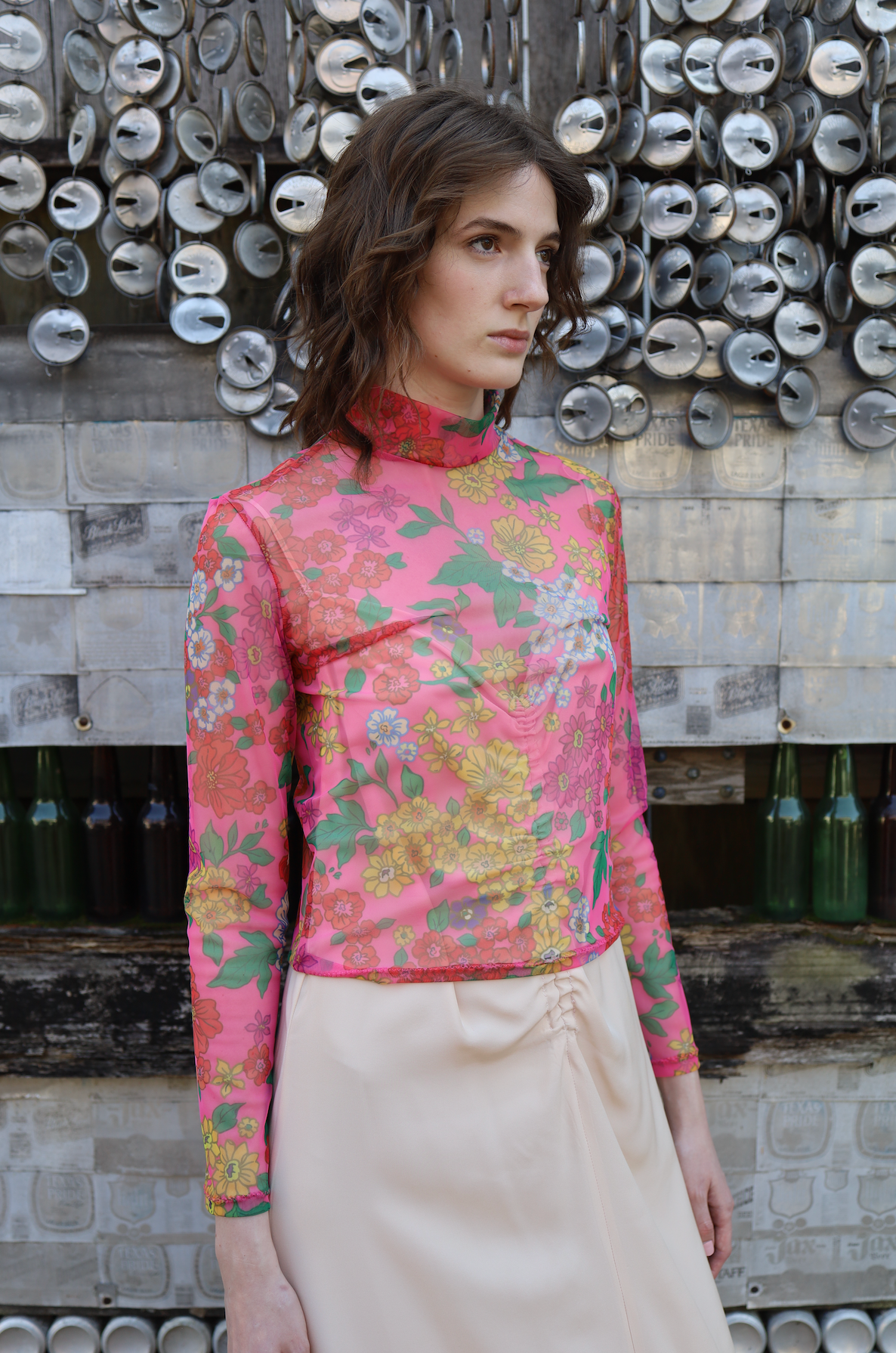 Lydia Top in Sheer Floral