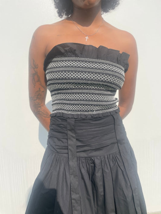 Maymay Skirt in Black Poplin