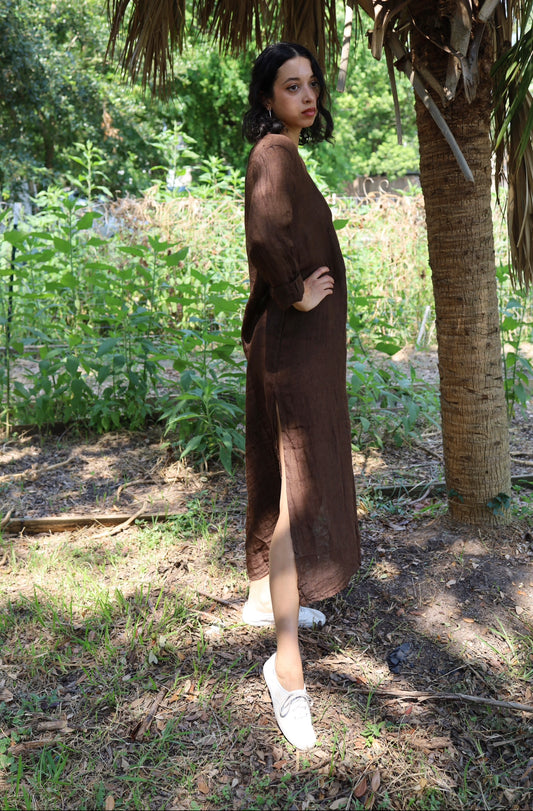 Raj Tunic in Chocolate Linen