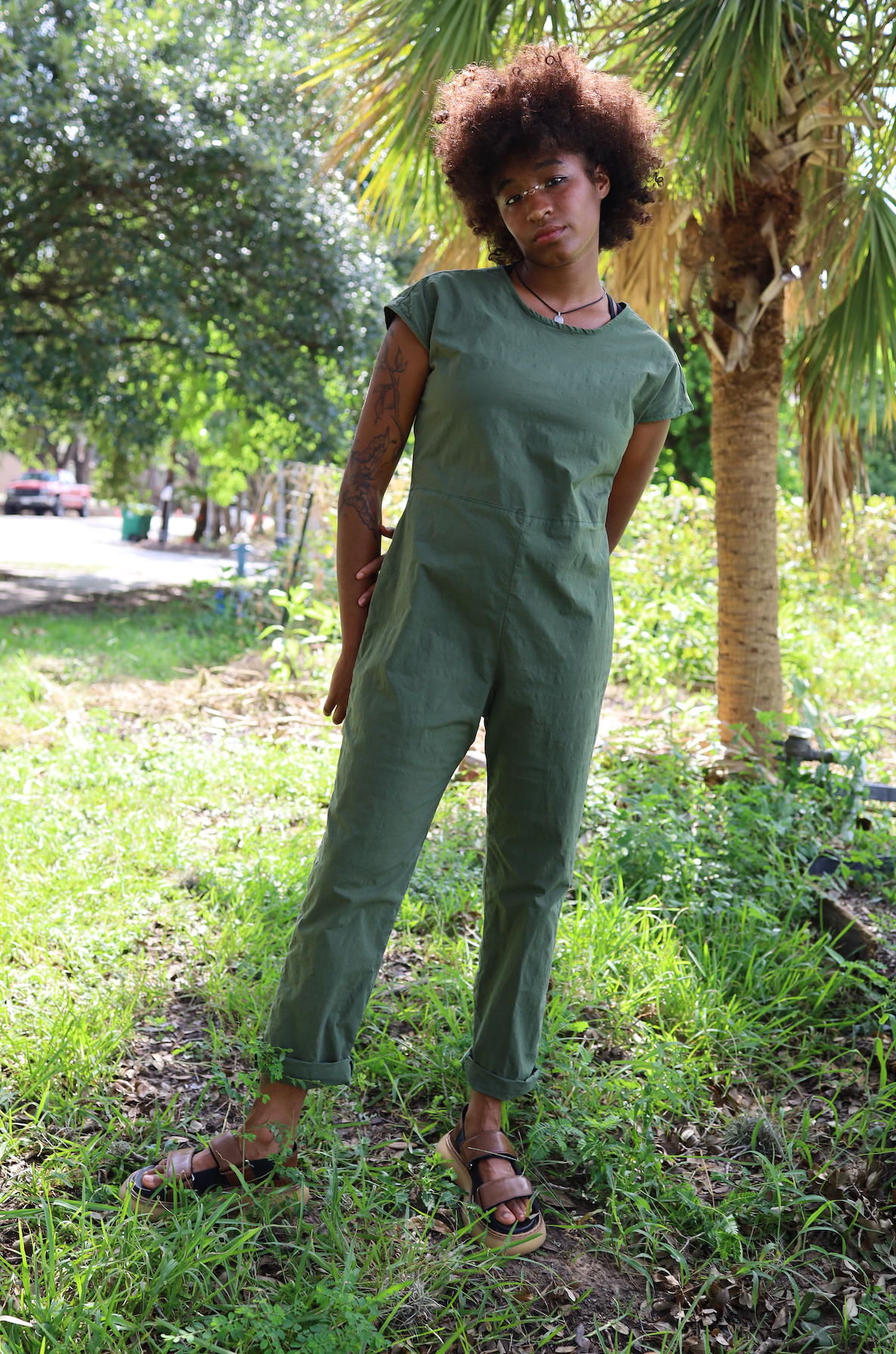 Alex Jumpsuit in Forest Green