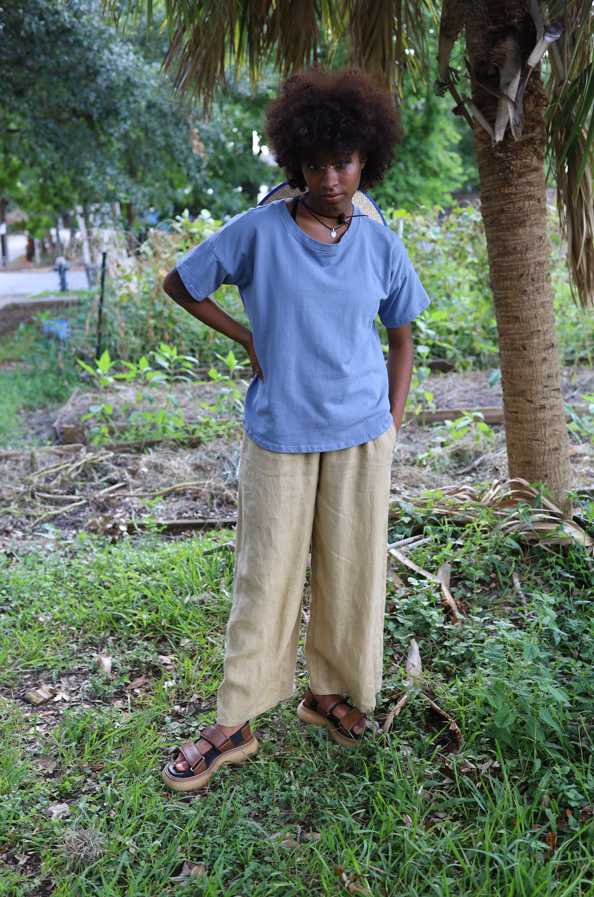 Jenny Tee in Blue Cotton Jersey