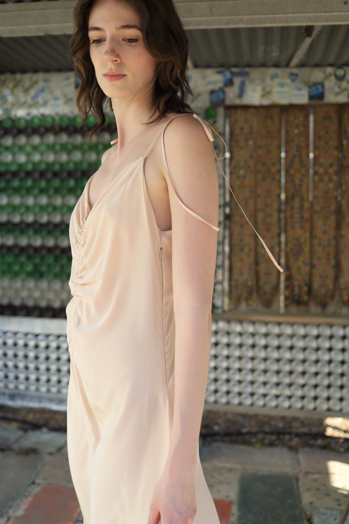 Romona Cami Dress in Champagne Silk Charmeuse