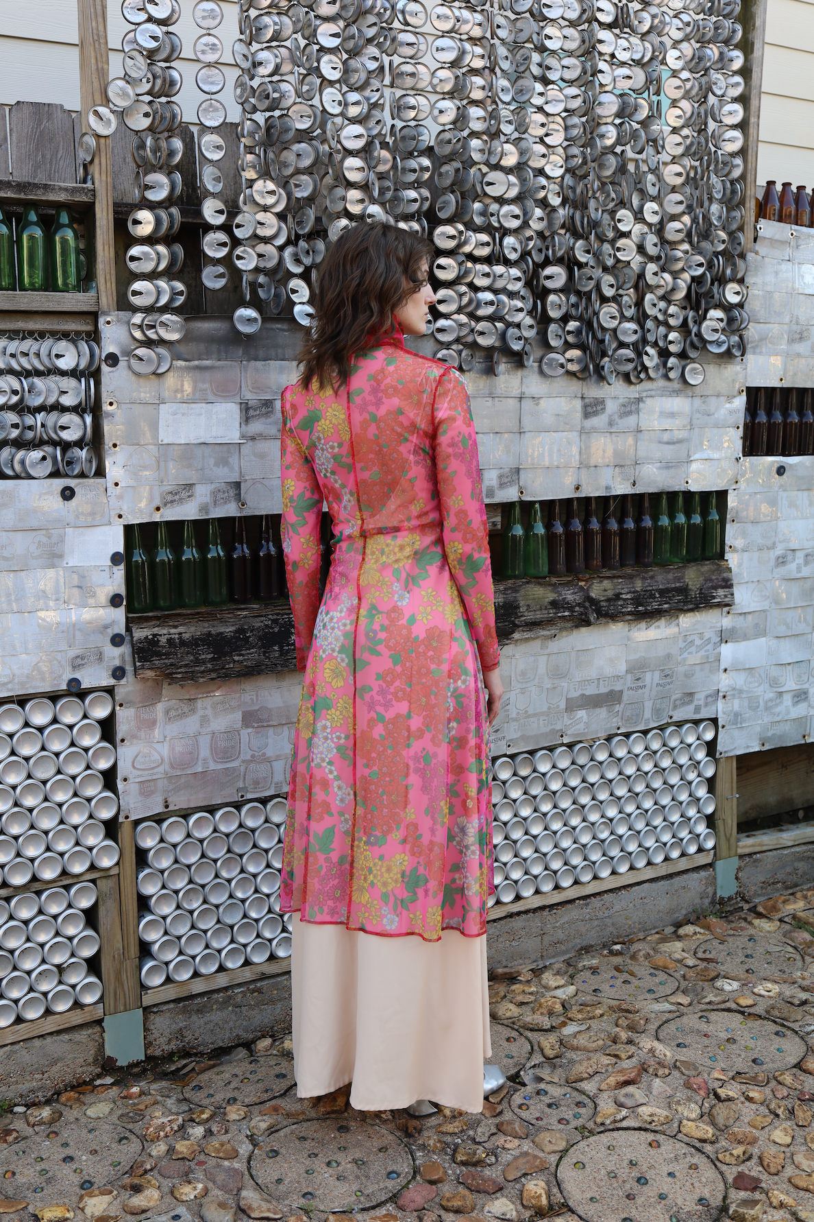 Lydia Dress in Sheer Floral